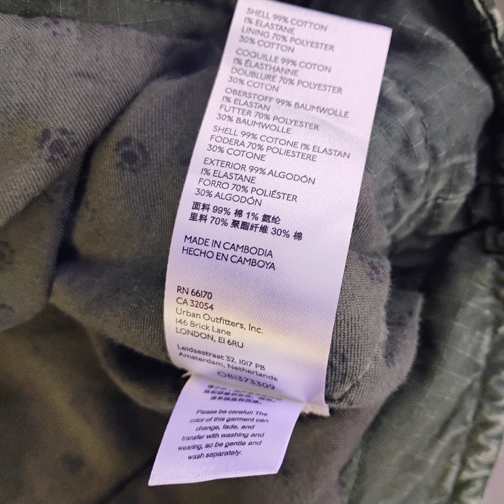 Anthropologie Pilcro Utility Anorak Jacket Womens XS Green Embroidered Bohemian - Picture 12 of 15